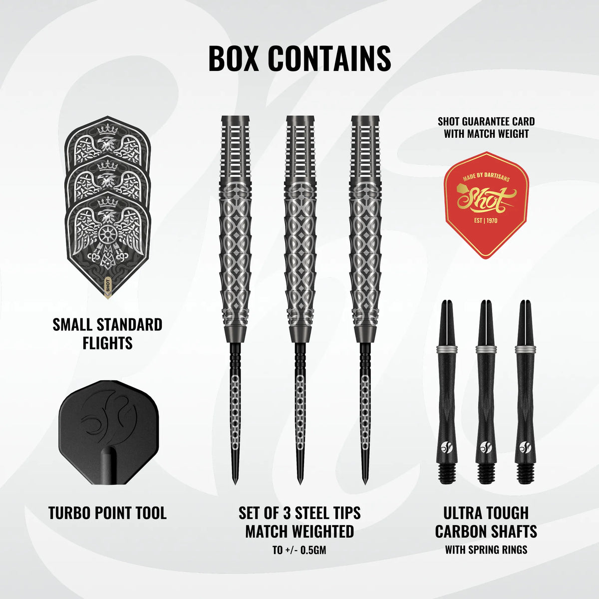 Goths Wulfaz Steel Tip Dart Set 90% Tungsten Barrels