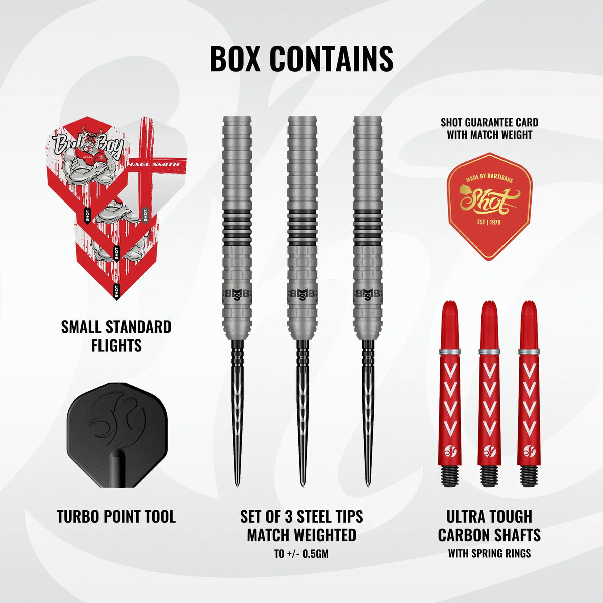 Michael Smith Series II Steel Tip Dart Set - 90% Tungsten Barrels