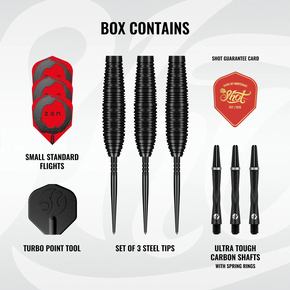 Zen Bomber Steel Tip Dart Set - 90% Tungsten Barrels