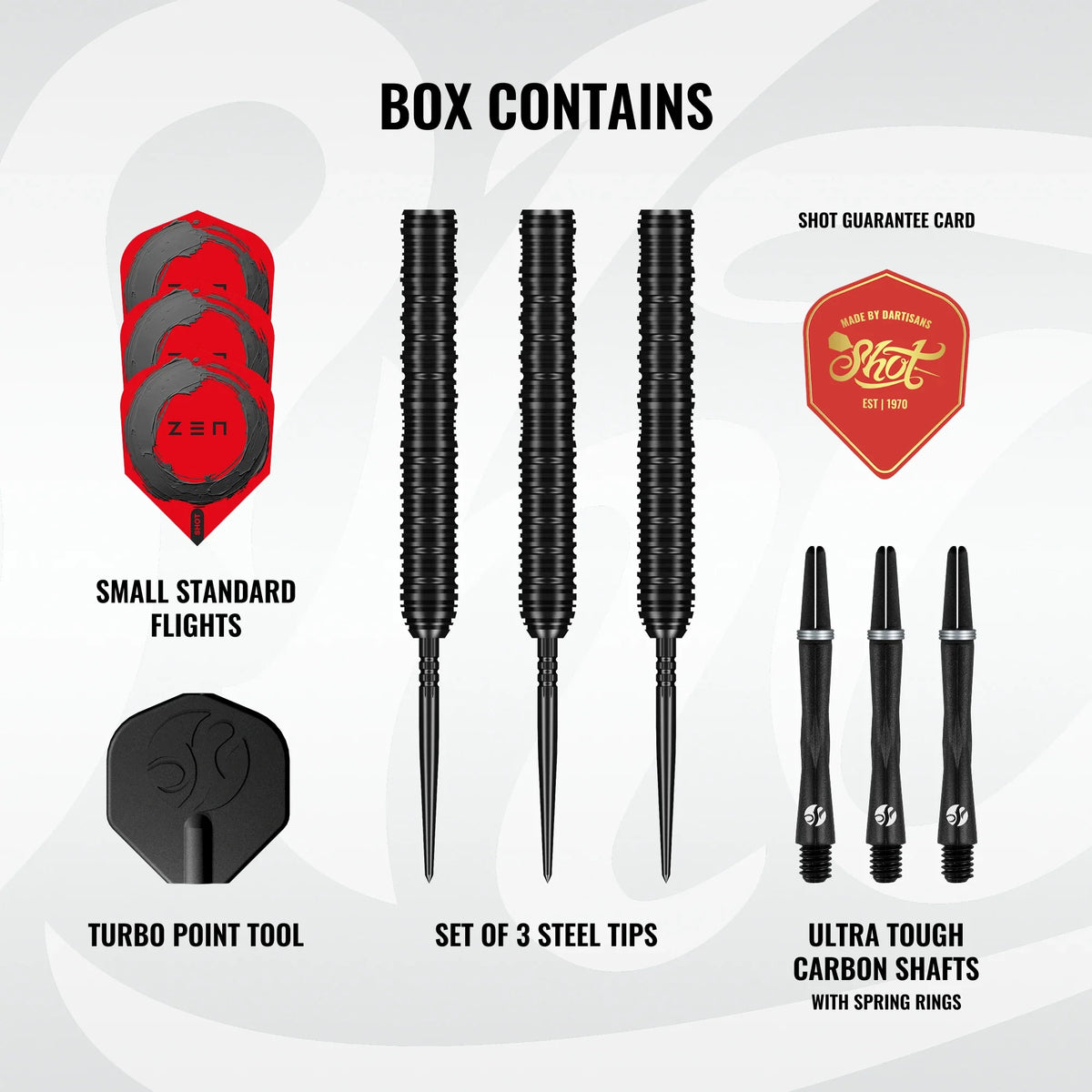 Zen Straight Steel Tip Dart Set - 90% Tungsten Barrels
