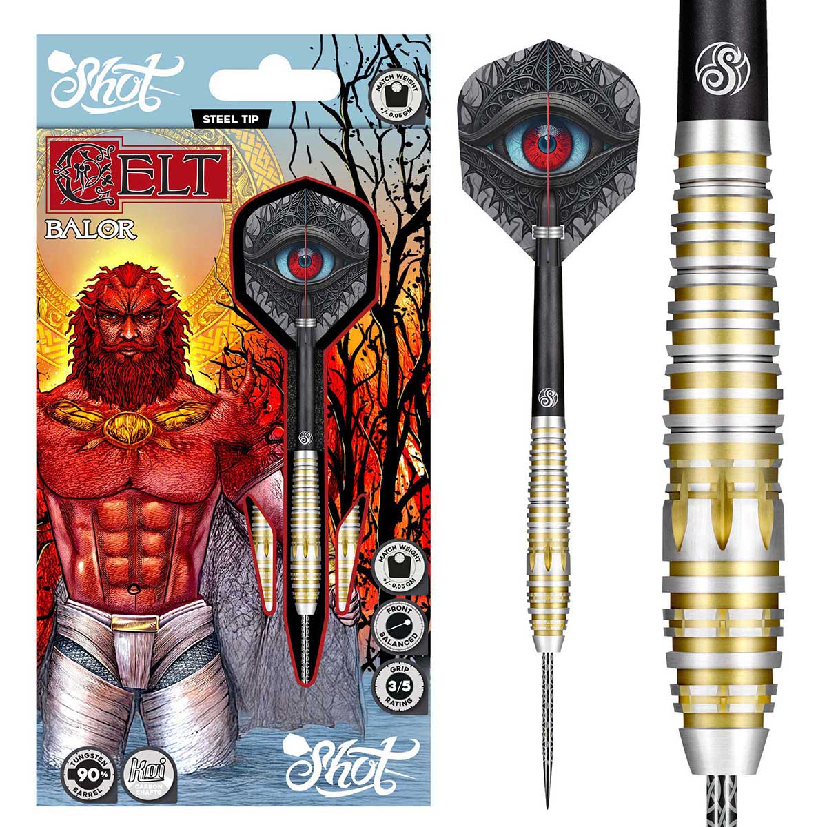 Celt Balor Steel Tip Dart Set - 90% Tungsten Barrels