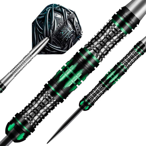AI Cyberpunk Steel Tip Dart Set - 90% Tungsten Barrels