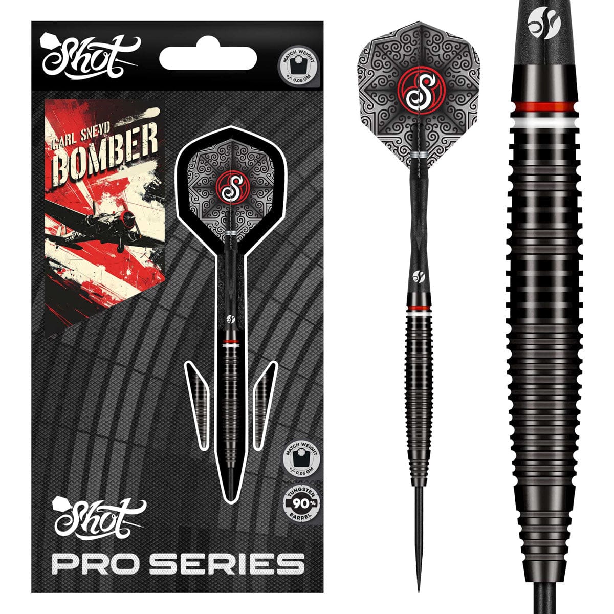 Pro Series Carl Sneyd Steel Tip Dart Set - 90% Tungsten Barrels