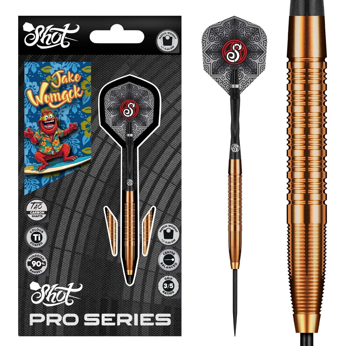 Pro Series Jake Womack Steel Tip Dart Set - 90 Tungsten Barrels