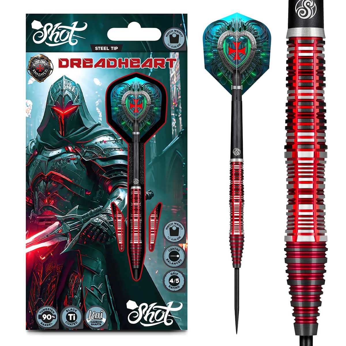 Future Knights Dreadheart Steel Tip Dart Set - 90% Tungsten Barrels
