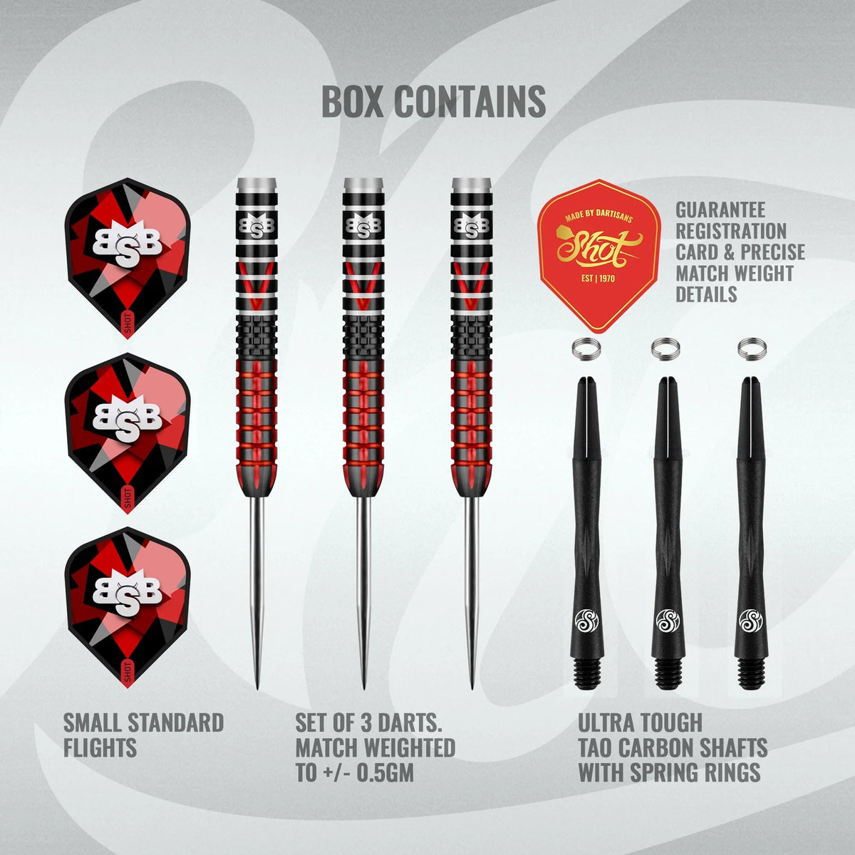 Michael Smith Defiant Steel Tip Dart Set - 90% Tungsten Centre Weighted