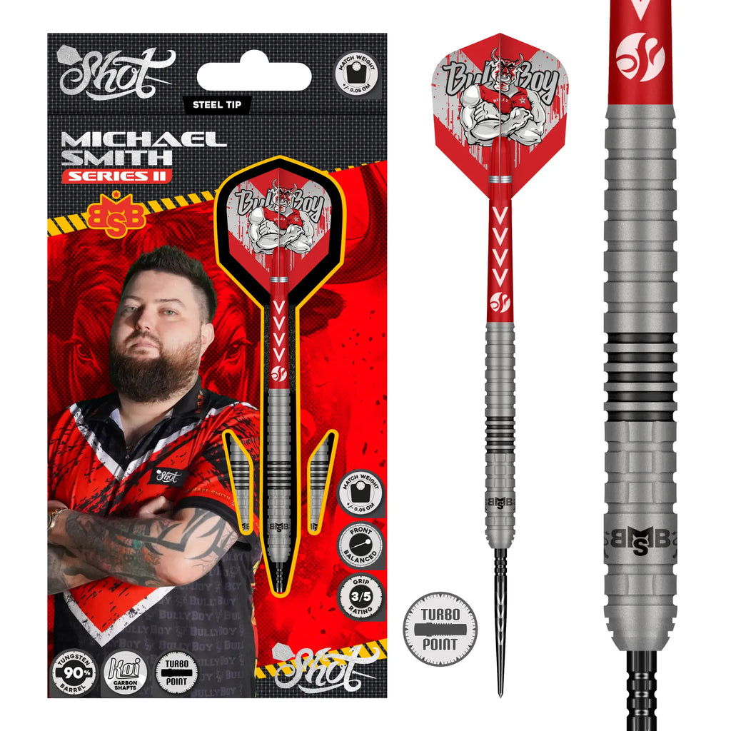 Michael Smith Series II Steel Tip Dart Set - 90% Tungsten Barrels
