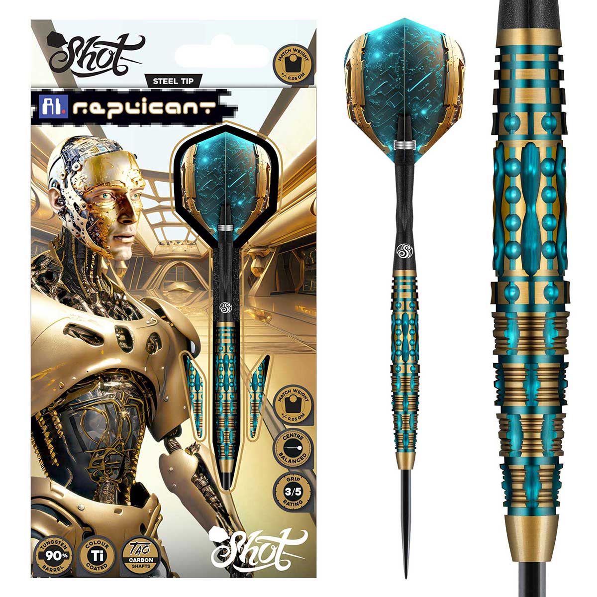 AI Replicant Steel Tip Dart Set - 90% Tungsten Barrels