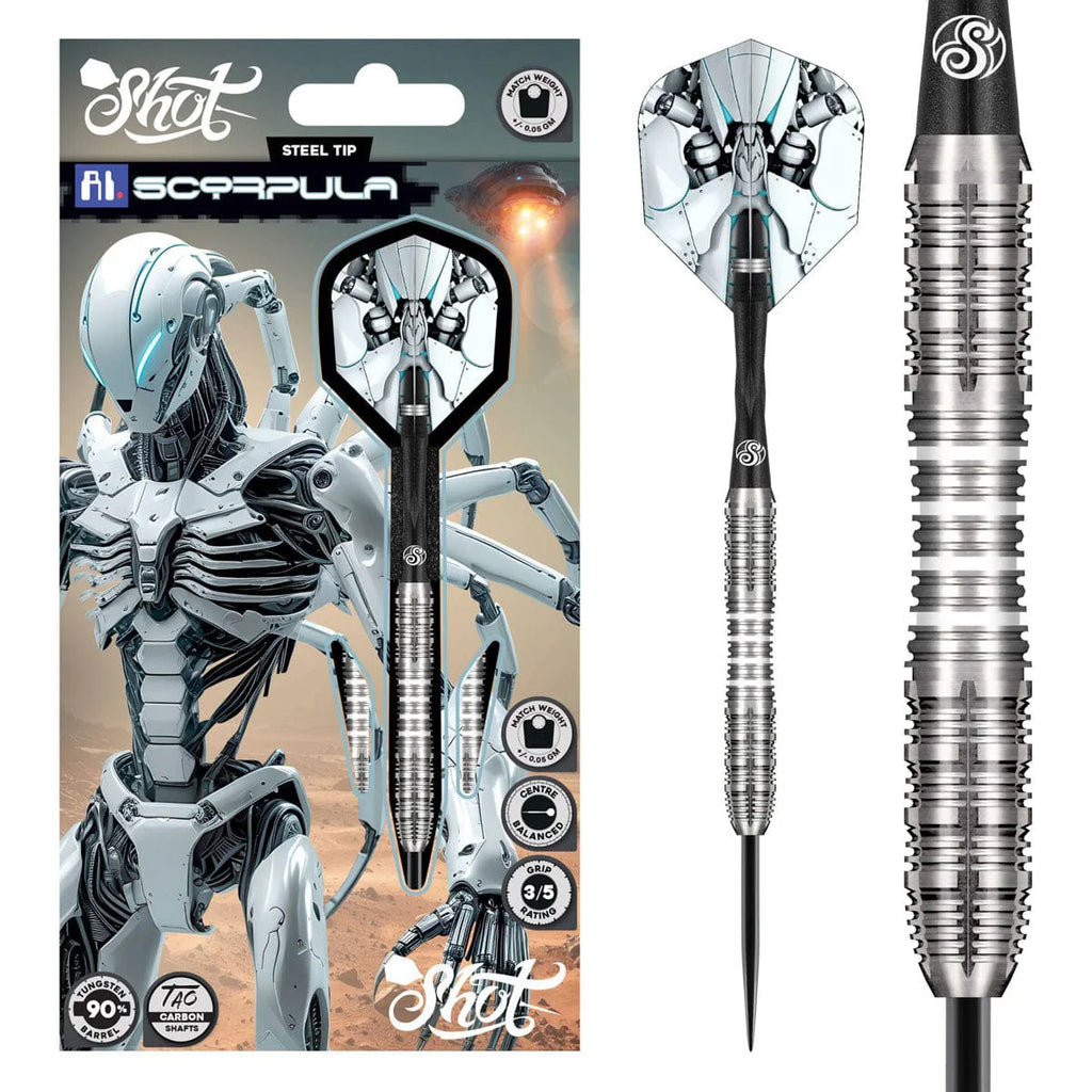 AI Scorpula Steel Tip Dart Set - 90% Tungsten Barrels