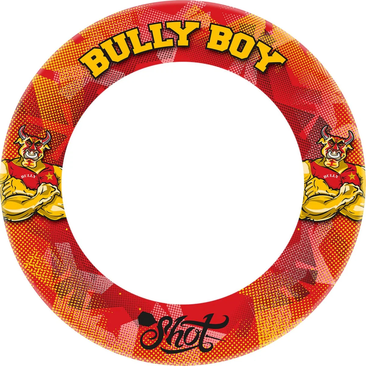 Shot Bully Boy Michael Smith 1 Piece Dartboard Surround-Red
