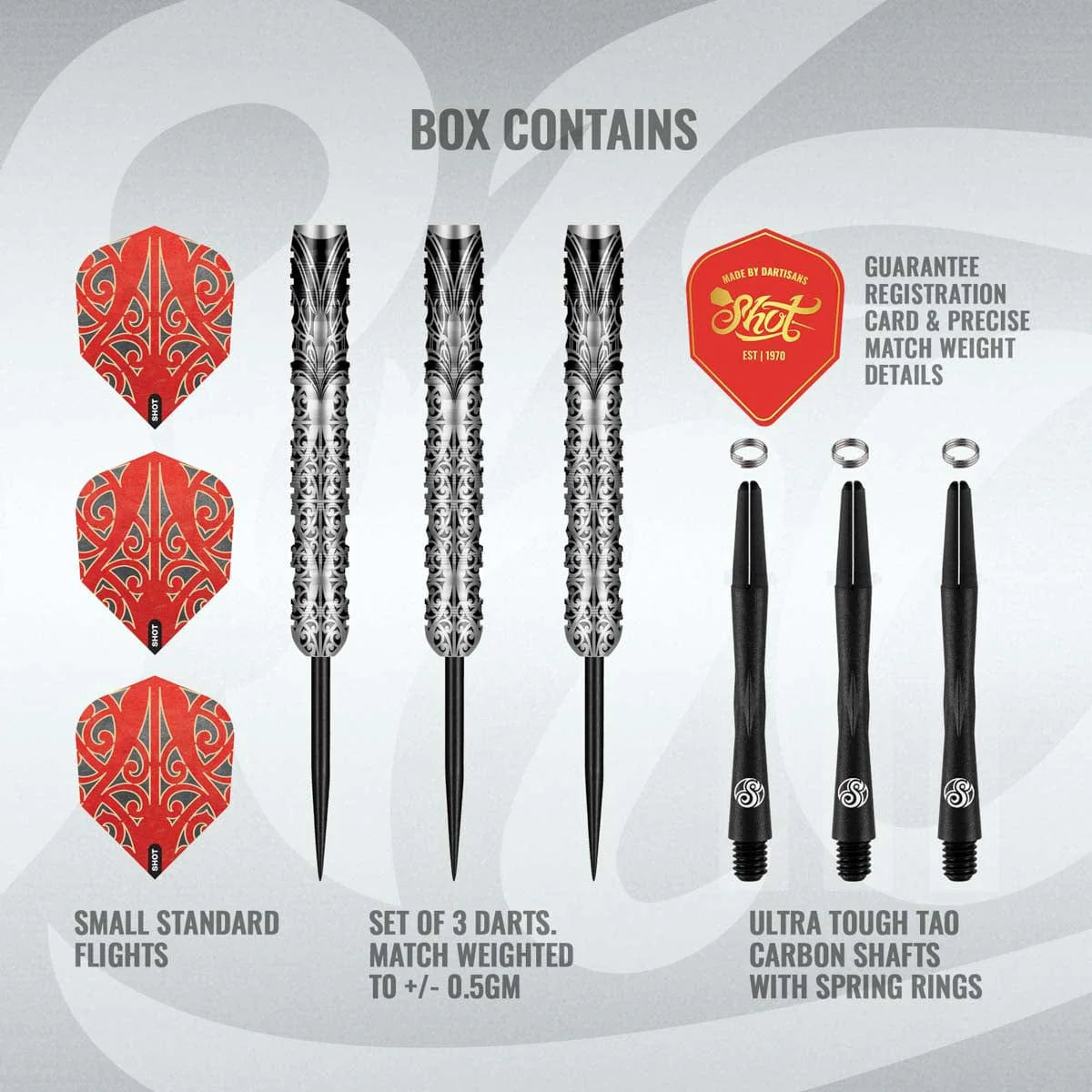 Warrior Taiaha Steel Tip Dart Set - 90% Tungsten Barrels