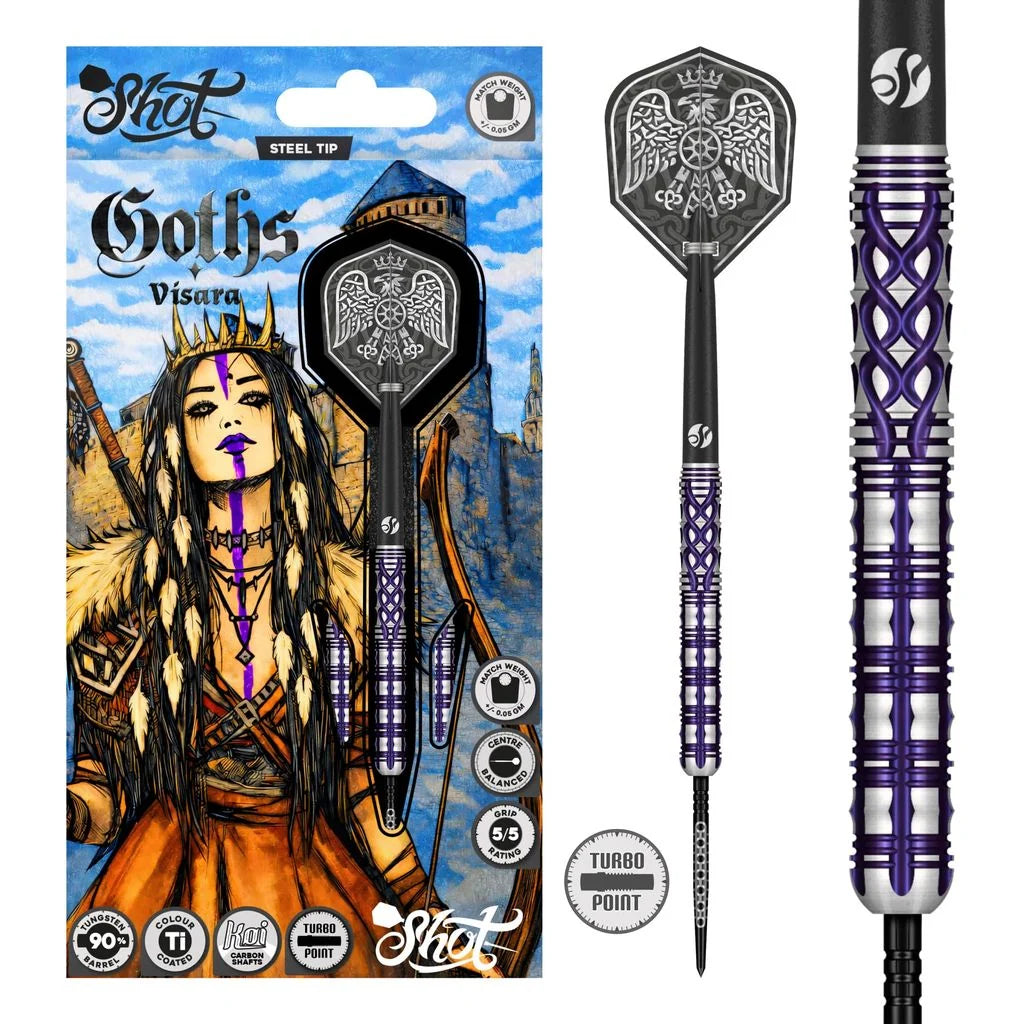 Goths Visara Steel Tip Dart Set 90% Tungsten Barrels